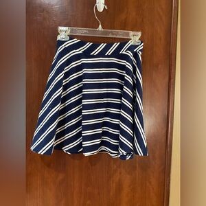 SO Navy and White Striped Circle Skirt